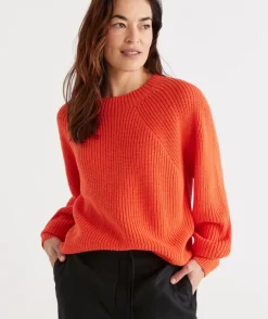 Rib Sleeve Detail Pull Over<Sussan Discount