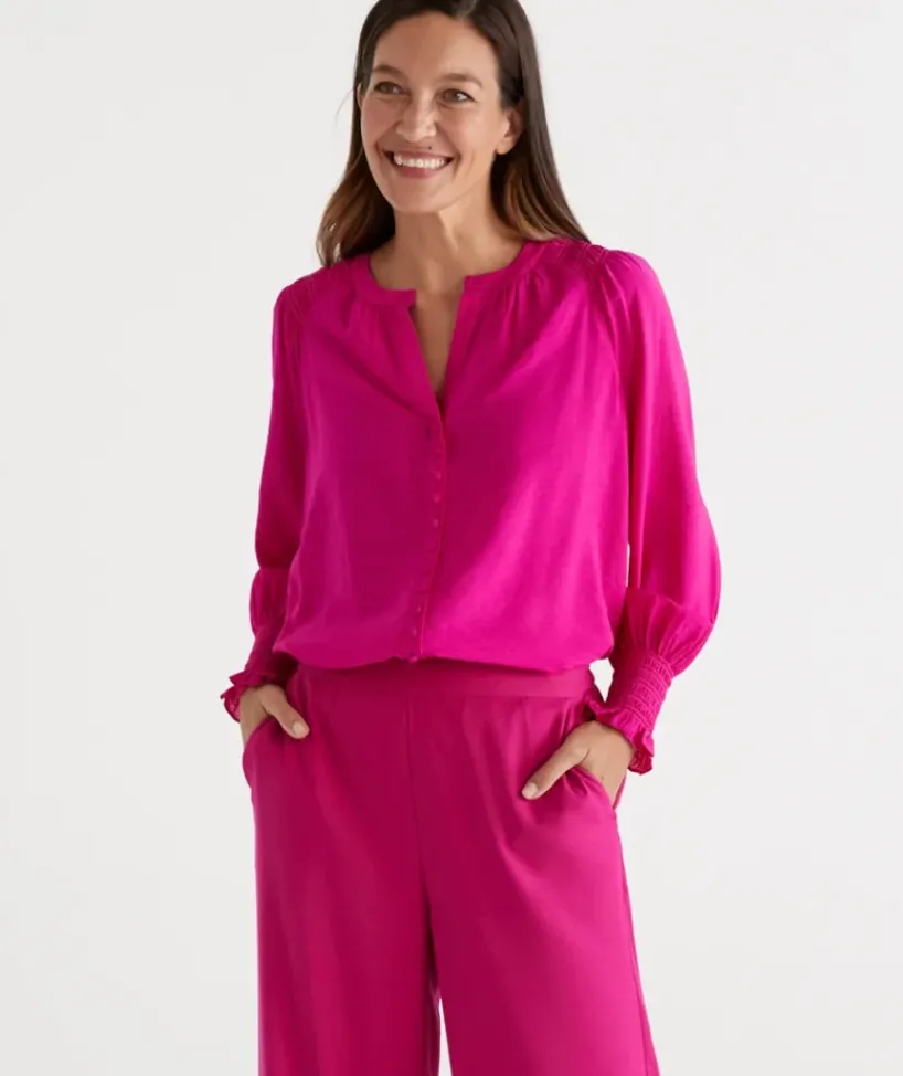 Shirred Cuff Top<Sussan Discount