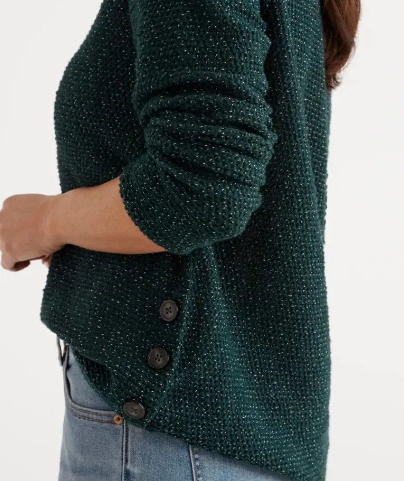 Side Button Textured Top<Sussan New