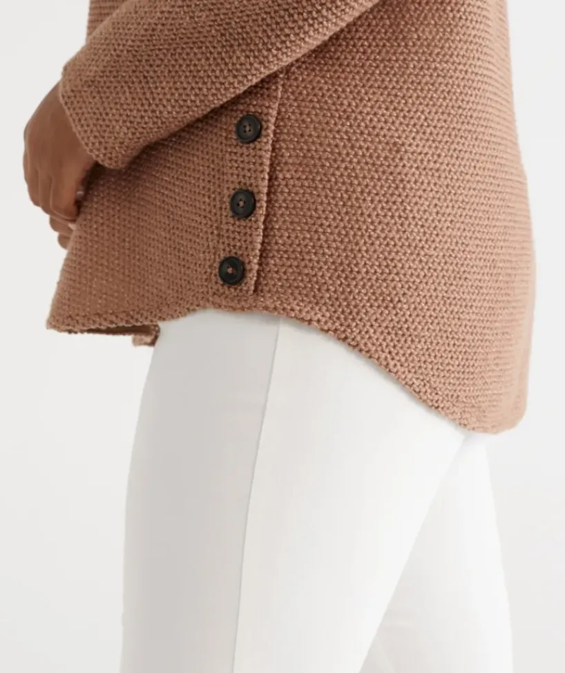 Side Button Textured Top<Sussan Hot