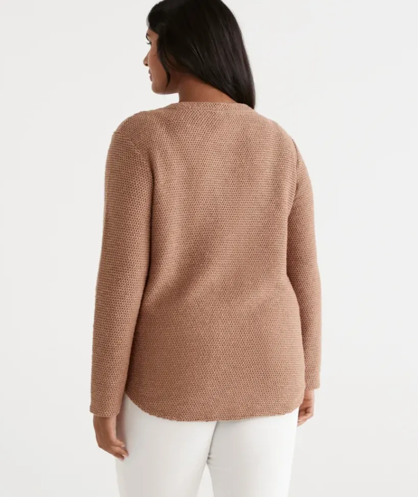 Side Button Textured Top<Sussan Hot