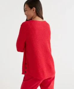 Side Button Textured Top<Sussan Best