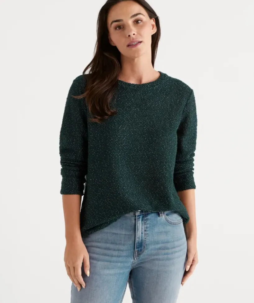 Side Button Textured Top<Sussan Best