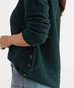 Side Button Textured Top<Sussan Best