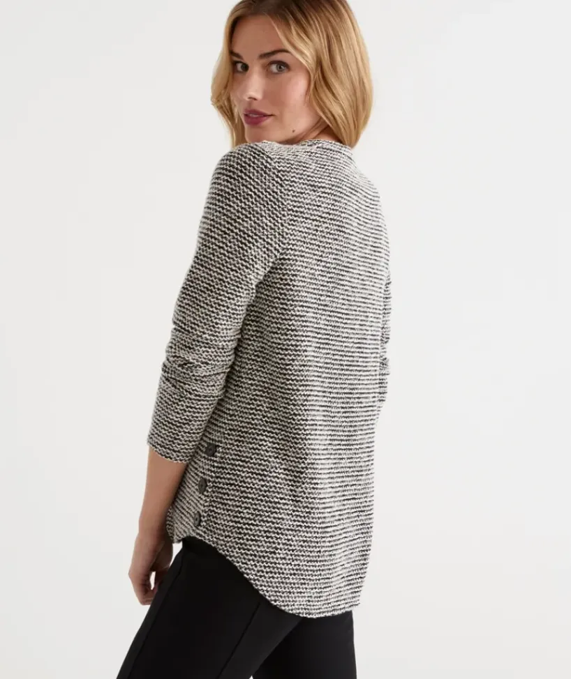 Side Button Textured Top<Sussan Best