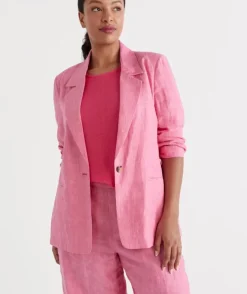 Single Breasted Linen Blazer<Sussan Outlet