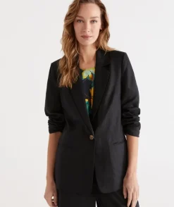 Single Breasted Linen Blazer<Sussan Outlet