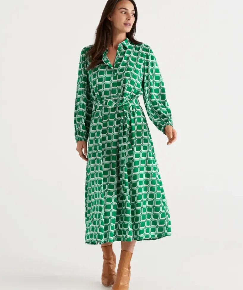 Soft Geo Shirt Dress<Sussan New