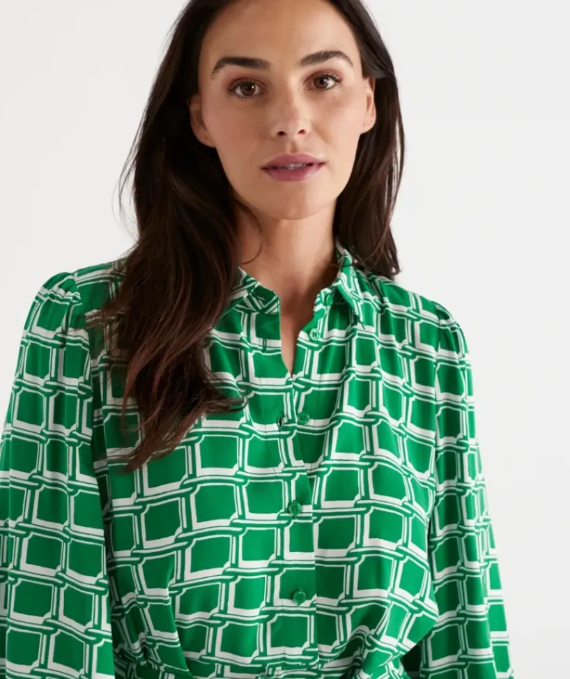 Soft Geo Shirt Dress<Sussan New