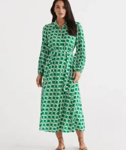 Soft Geo Shirt Dress<Sussan New