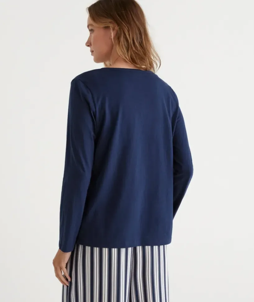Soft V Neck Henley Pyjama Top<Sussan New