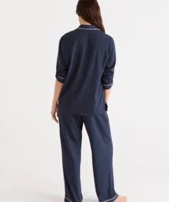 Solid Deep Navy Pyjama Set<Sussan Outlet