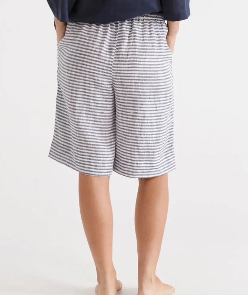 Stripe Linen Bermuda Lounge Short<Sussan Discount