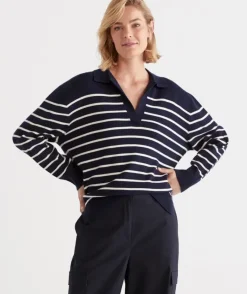 Stripe Polo Pullover<Sussan