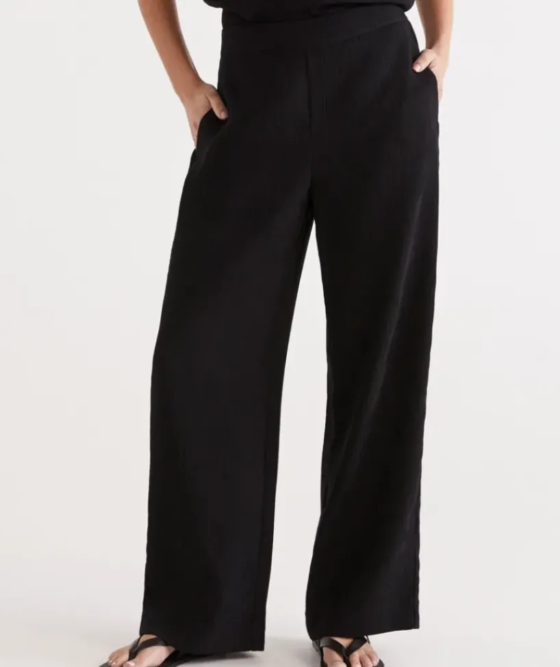 Textured Wide Leg Pant<Sussan Online