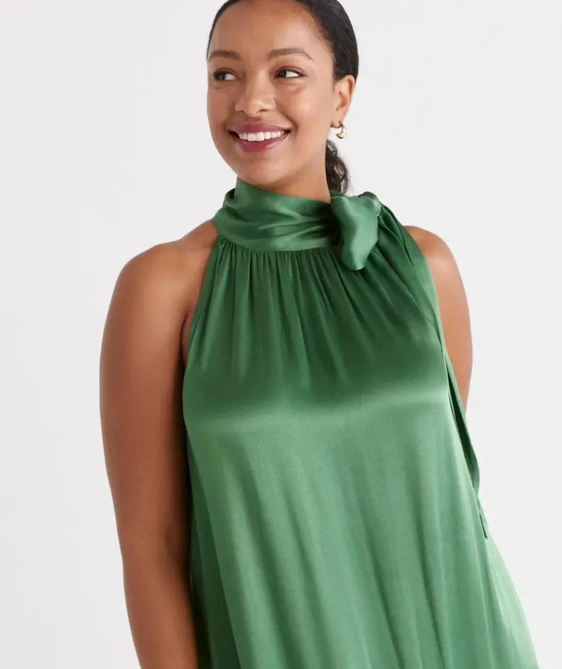 Tie Neck Halter Dress<Sussan