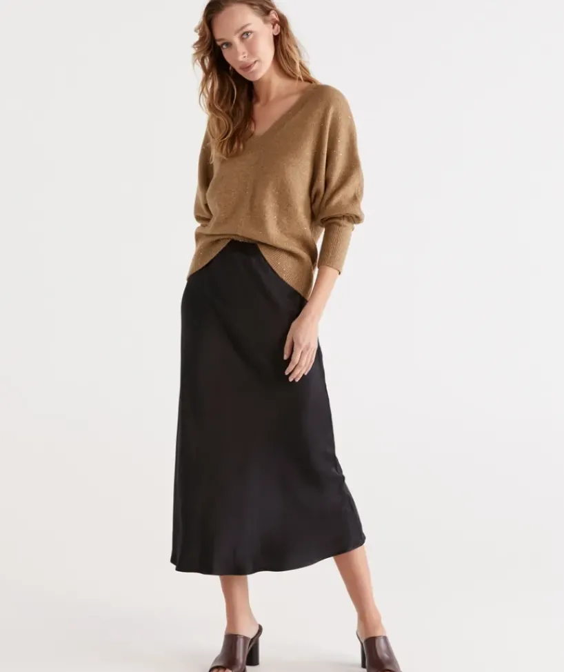 Winter Satin Slip Skirt<Sussan Best