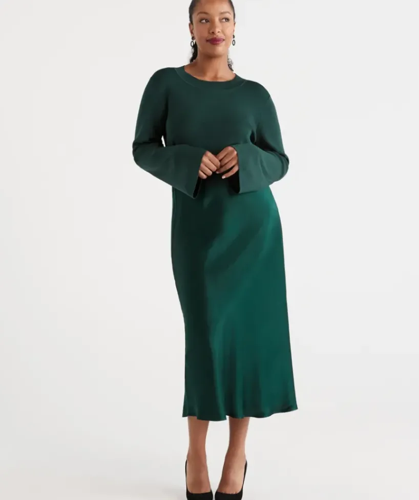 Winter Satin Slip Skirt<Sussan Best