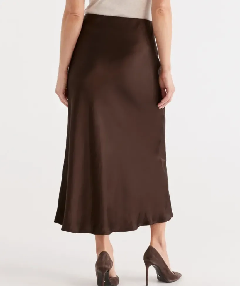 Winter Satin Slip Skirt<Sussan Best