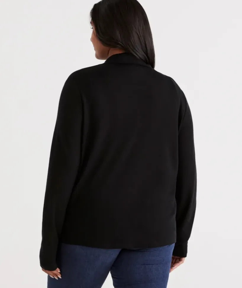 Wool Blend Button Long Sleeve Top<Sussan Best