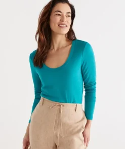 Wool Blend Scoop Top<Sussan Discount
