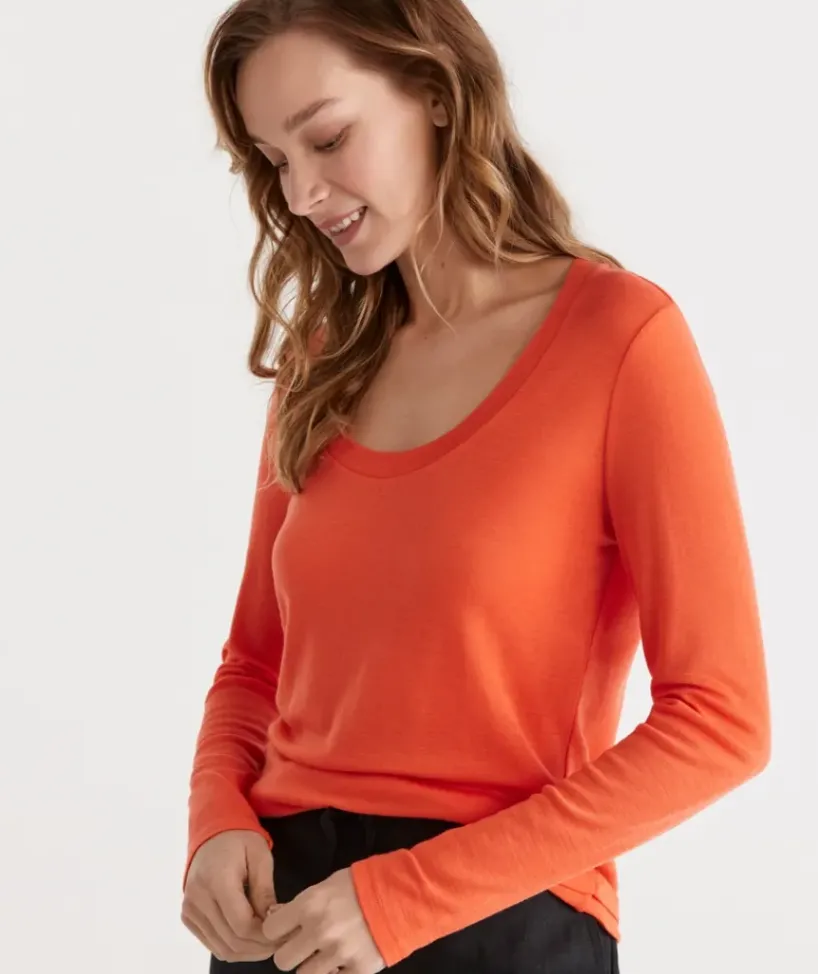 Wool Blend Scoop Top<Sussan Discount
