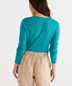Wool Blend Scoop Top<Sussan Online