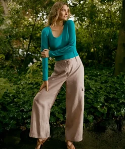 Wool Blend Scoop Top<Sussan Online